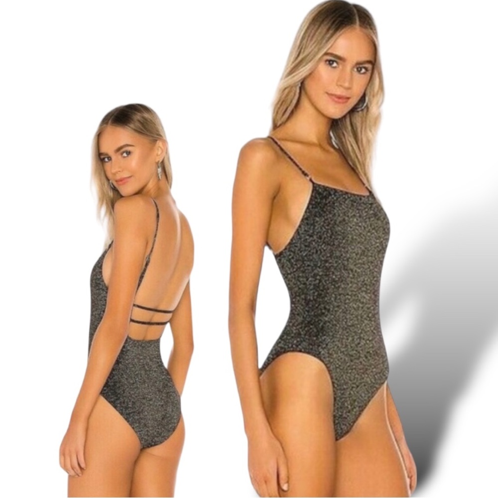 Seafolly Black Stardust Square Neck One-Piece Swimsuit